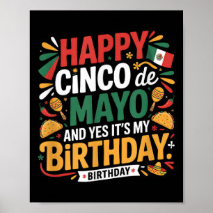 Poster Joyeux Cinco De Mayo Anniversaire Tacos Enfants Ho