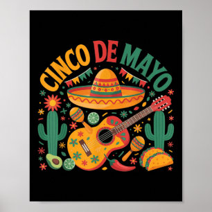 Poster Joyeux Cinco De Mayo Fiesta Parti Mexicain 5 De Ma