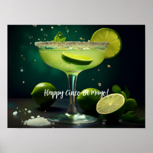 Poster Joyeux Cinco de Mayo Margarita avec Limes Custom