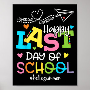 Poster Joyeux Dernier Jour De L'École Bonjour Été Étudian
