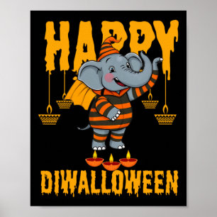 Poster Joyeux Diwalihalloween Halloween Diwali
