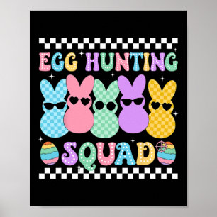 Poster Joyeux Easter Bunny Egg Hung Squad Crew Famille B