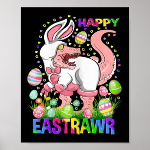 Poster Joyeux Eastrawr Drôle T Rex Jour de Pâques Dinosau