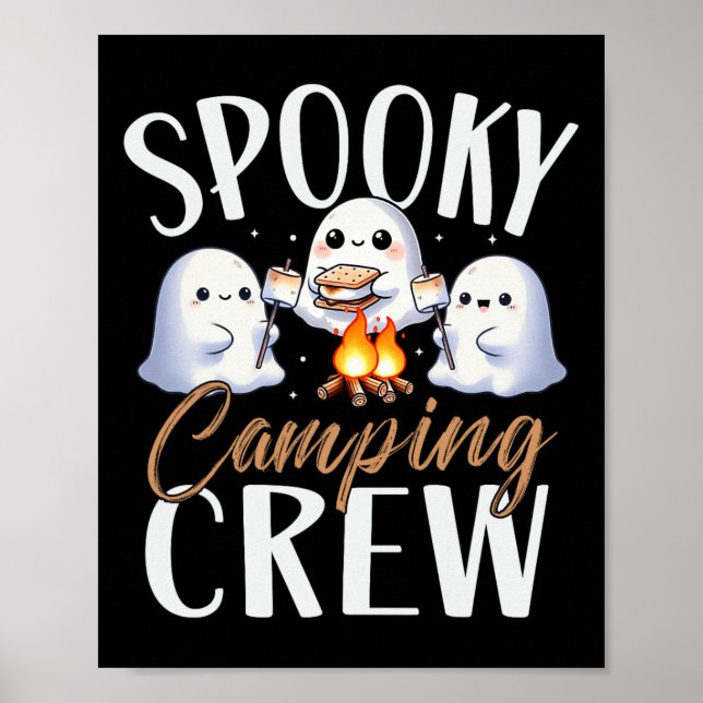 Poster Joyeux équipage de camping Éffrayant Halloween Cam (Devant)