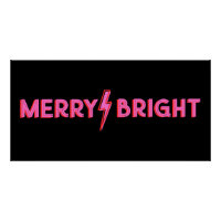 Joyeux et brillant éclair boulon rose Noël