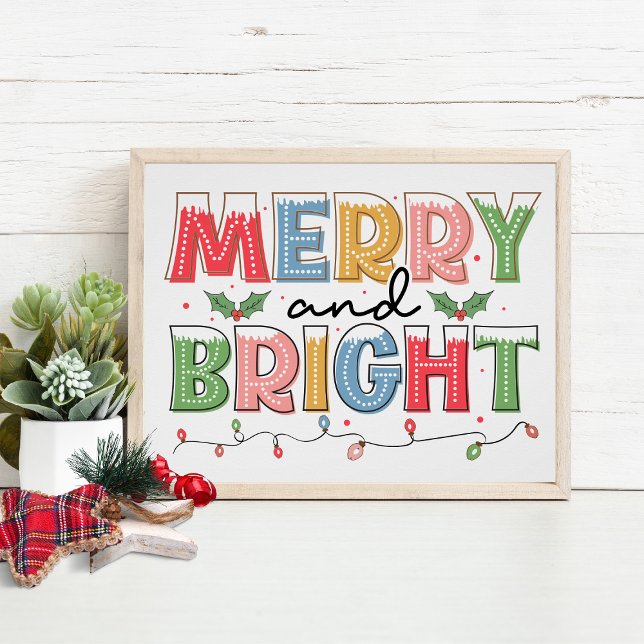Poster Joyeux et brillant Noël Typographie du Festival (Créateur téléchargé)