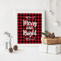 Joyeux et brillant rouge rustique Plaid Mur de vac