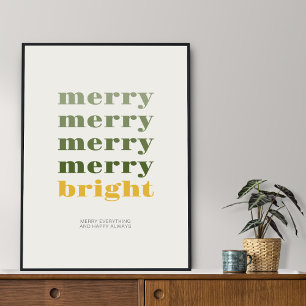 Poster Joyeux et lumineux minimaliste Gold Holiday Graphi