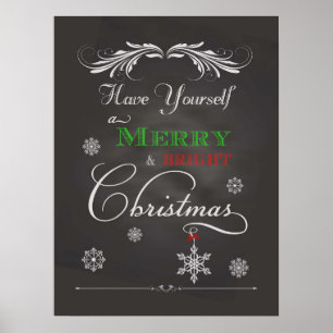 Poster Joyeux et lumineux Noël