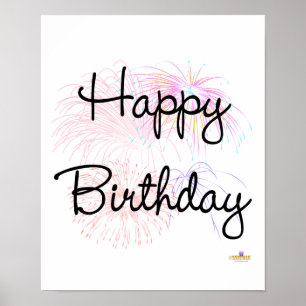 Poster Joyeux Firworks d'anniversaire