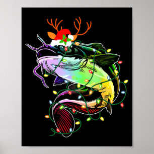 Poster Joyeux Fishmas Santa Amateurs de Pêche Drôle de Pê