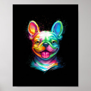 Poster Joyeux Français Bulldog Souriant visage