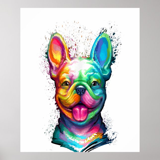 Poster Joyeux French Bulldog (Devant)