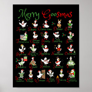 Poster Joyeux Goosmas Noël Silly Goose A à Z Mignon De