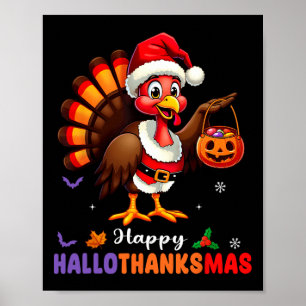 Poster Joyeux Hallothanksmas Chemise Halloween Thanksgivi