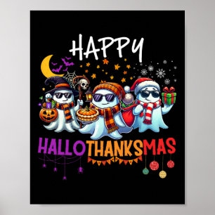 Poster Joyeux Hallothanksmas Ghost Halloween Thanksgiving