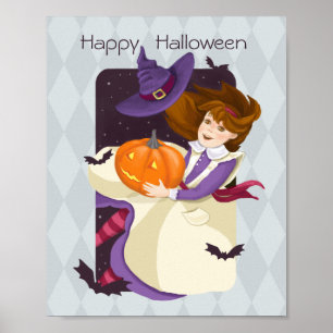 Poster Joyeux Halloween Alice au pays des merveilles