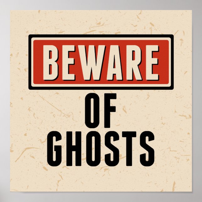 Poster Joyeux Halloween | Attention aux fantômes (Devant)