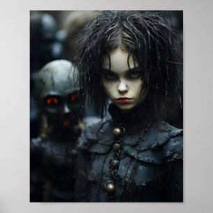 Poster Joyeux Halloween Déplaisant petit visage enfant
