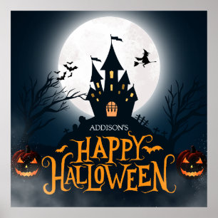 Poster Joyeux Halloween noir et orange