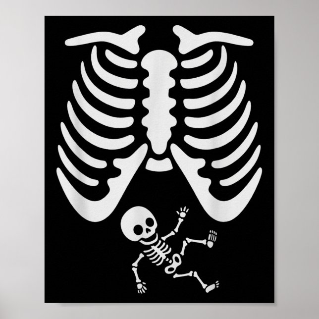Poster Joyeux Halloween Pregnant Baby Skeleton Mer Éffray (Devant)