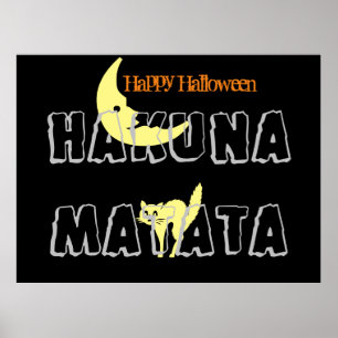 Poster Joyeux Halloween tour ou de traiter et Hakuna Mata