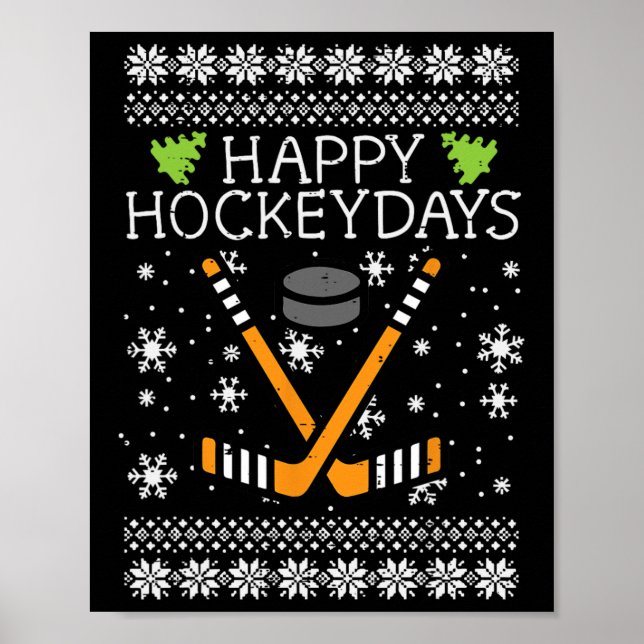 Poster Joyeux Hockeydays Noël moche Noël Noël Noël Noël H (Devant)