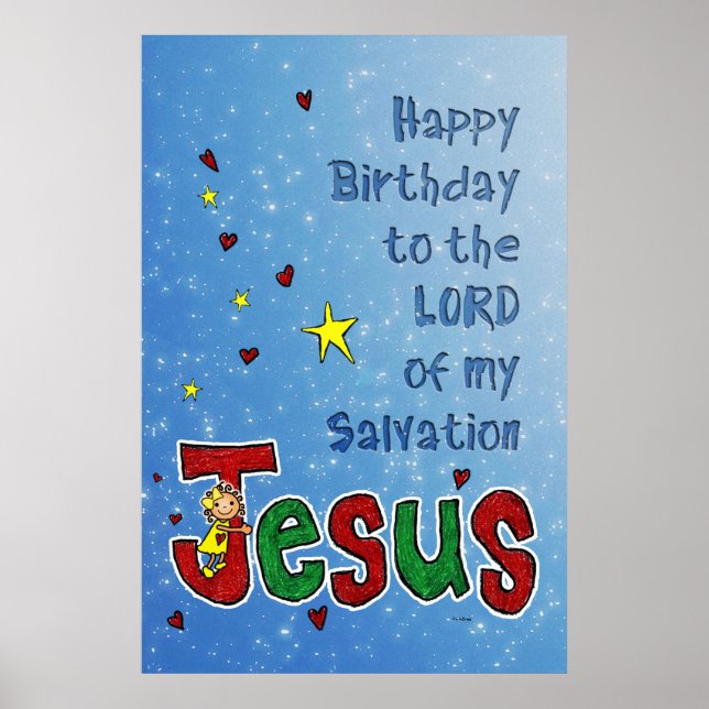 Poster 'Joyeux Jésus d'anniversaire' : Un grand étreinte  (Devant)