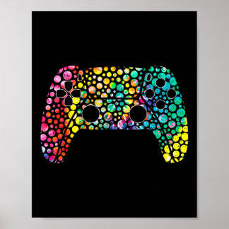 Poster Joyeux Joueurs Jour Dot Garçon contrôleur de jeu c