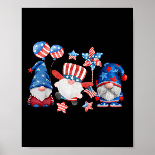 Poster Joyeux Jour commémoratif 4 juillet avec drapeau am