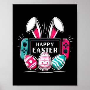 Poster Joyeux jour de Pâques Lapin Jeux vidéo Garçons Fil