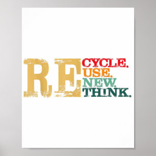Poster Joyeux Jour des terres Recycle Réutiliser Renouvel