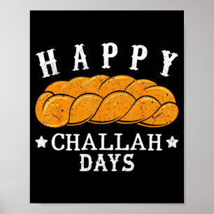 Poster Joyeux jours de Challah, drôle de pun de vacances 