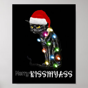 Poster Joyeux Kissmyass Fun Chat Flammes de Noël 2