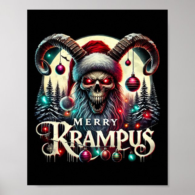 Poster Joyeux Krampus Noël Krampus Vient En Ville (Devant)