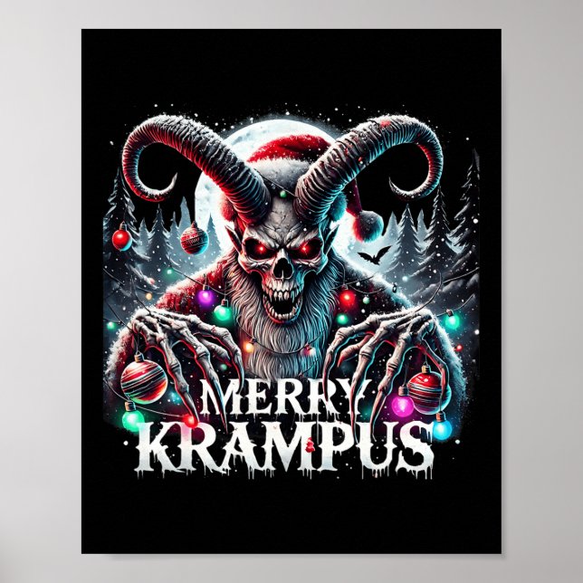 Poster Joyeux Krampus Noël Krampus Vient En Ville (Devant)