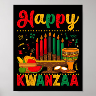 Poster Joyeux Kwanzaa Hommes Femmes Kwanzaa Kinara Chande
