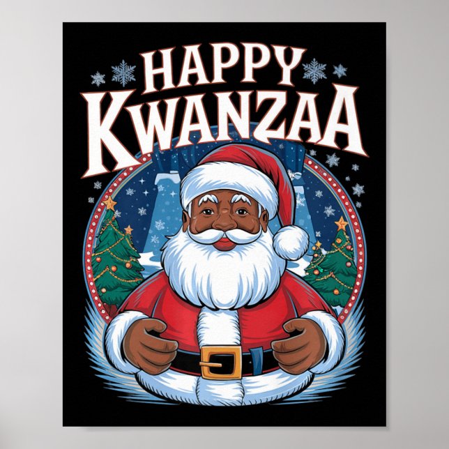 Poster Joyeux Kwanzaa Joyeux Noël Africain Américain Hoi (Devant)