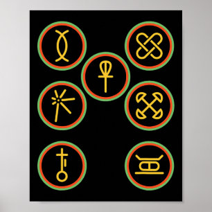 Poster Joyeux Kwanzaa Kinara-sept Badges Principes De Kw