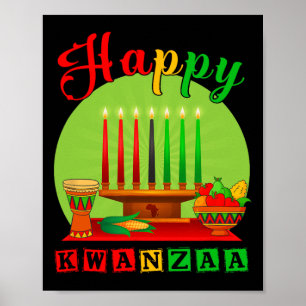 Poster Joyeux Kwanzaa Kinara Sept Bougies Principes De K