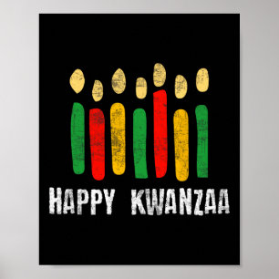 Poster Joyeux Kwanzaa Kinara Sept Bougies Principes De K