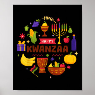 Poster Joyeux Kwanzaa Sept Principes De Kwanzaa Kinara M