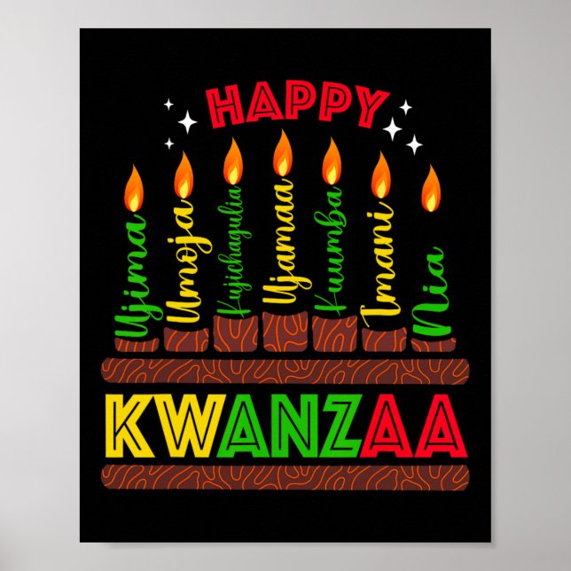 Poster Joyeux Kwanzaa Sept Principes Des Femmes De Kwanza (Devant)