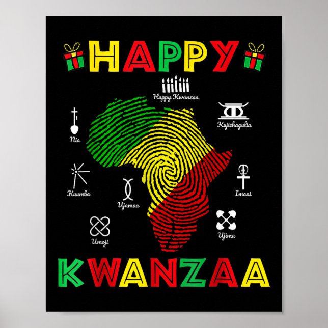 Poster Joyeux Kwanzaa Sept Principes Des Femmes Kwanzaa 7 (Devant)