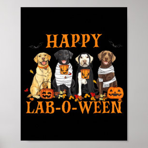 Poster Joyeux Lab-O-Ween Labrador Saison Halloween Chien