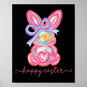 Poster Joyeux Lapin de Pâques Brosse de lapin La Femme