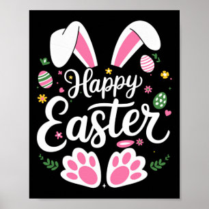 Poster Joyeux lapin de Pâques Easter Esquad chasse OEufs
