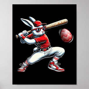 Poster Joyeux Lapin de Pâques Jouer Vendre Pâques Sport E