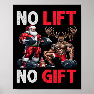 Poster Joyeux Liftmas Muscle Père Noël Weighlifting Corps