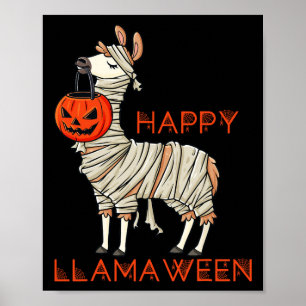 Poster Joyeux Llamaween Fun Halloween Llama Girls Garçons
